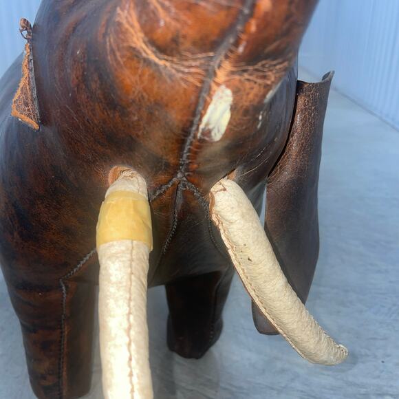 Vintage DIMITRI OMERSA Leather Elephant Abercrombie Fitch Footstool Ottoman RARE - Picture 7 of 16